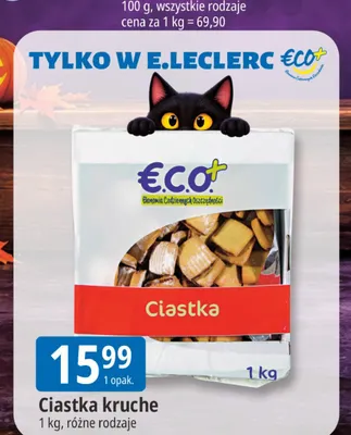 Ciastka kruche E.CO+ promocja w Leclerc