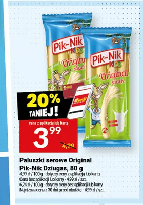 Paluszki serowe Original Pik-Nik Džiugas promocja w Twój Market