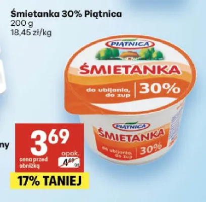 Śmietanka 30% Piątnica promocja w Delikatesy Centrum