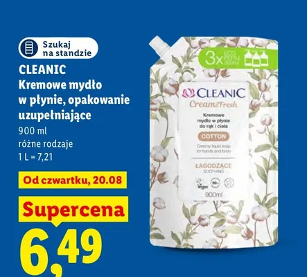 Kremowe mydło w płynie Cleanic promocja w Lidl