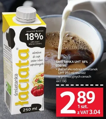 Śmietanka do mleka UHT 18% 250 ml Łaciate promocja w Selgros