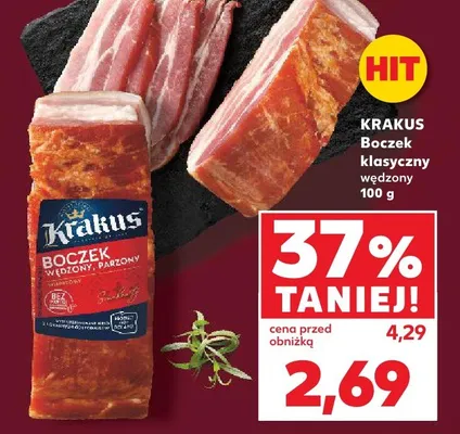 Boczek klasyczny wędżony promocja w Kaufland
