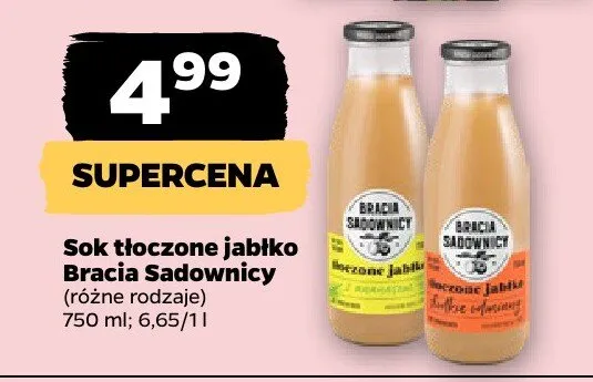 Sok tłoczone jabłko imbir Bracia sadownicy promocja w Netto