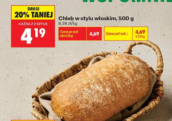 Chleb w stylu włoskim promocja w Biedronka