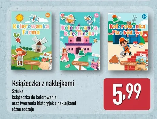Książeczka z naklejkami Kolorowanka Plac budowy promocja w Aldi