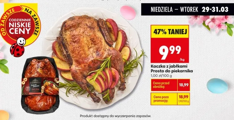 Kaczka z jabłkami prosto do piekarnika promocja w Biedronka
