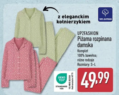 Piżama rozpinana damska promocja w Aldi