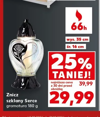 Znicz szklany Serce promocja w Kaufland