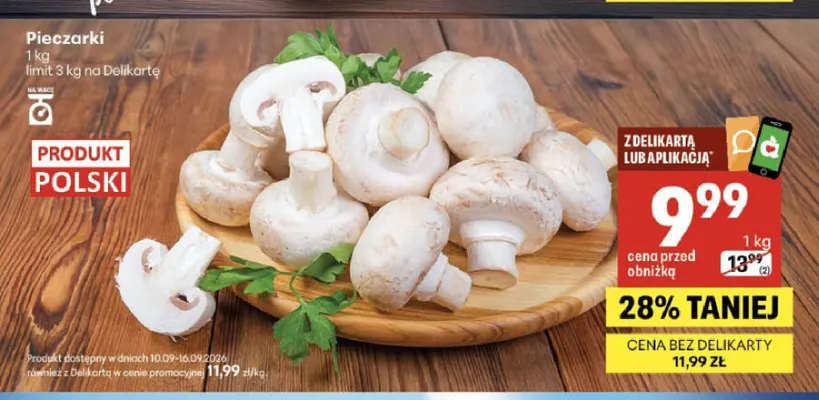 Pieczarki promocja w Delikatesy Centrum