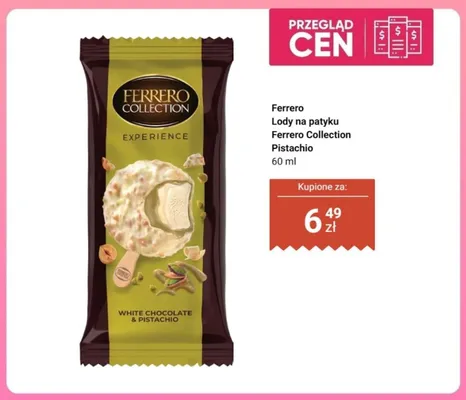 Lody na patyku Ferrero Collection Pistachio promocja w Dino