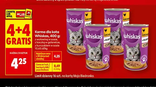 Karma dla kota Whiskas z wołowiną w sosie promocja w Biedronka