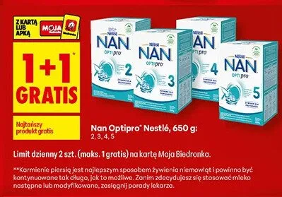 Mleko modyfikowane Nan Optipro Nestlé promocja w Biedronka