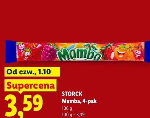 Guma rozpuszczalna Mamba 4-pak promocja w Lidl