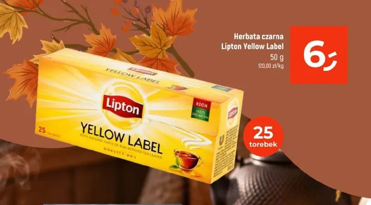 Herbata czarna Lipton Yellow Label promocja w Dealz
