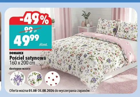 Pościel satynowa Domarex 160x200 cm promocja w Biedronka Home