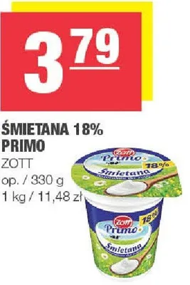 Śmietana 18% Primo promocja w SPAR