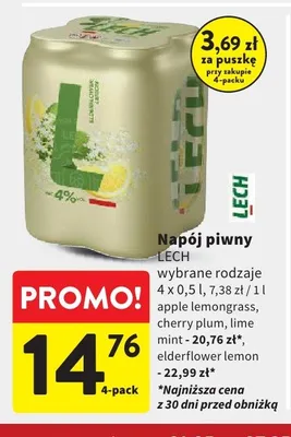 Napój piwny Lech promocja w Intermarche