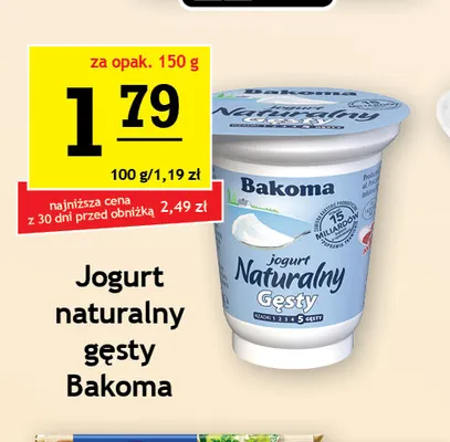 Jogurt naturalny gęsty Bakoma promocja w Gram Market
