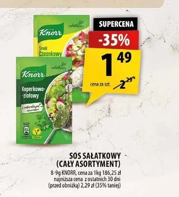 Sos sałatkowy czosnkowy Knorr promocja w Arhelan