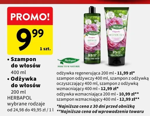 Szampon do włosów Herbapol wybrane rodzaje promocja w Intermarche