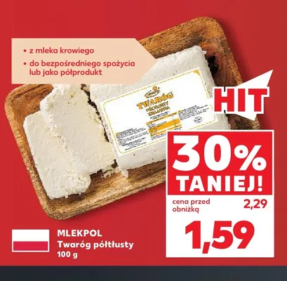 Twaróg półtłusty Mlekpol promocja w Kaufland