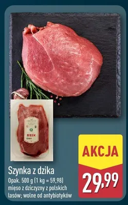Szynka z dzika promocja w Aldi