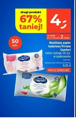 Nawilżany papier toaletowy Private Comfort promocja w Dealz