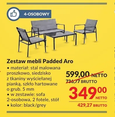 Zestaw mebli Padded Aro METRO Professional promocja w Makro