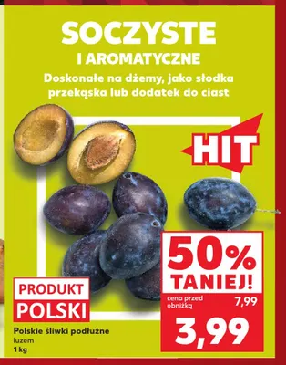 Polskie śliwki podłużne Kaufland promocja w Kaufland