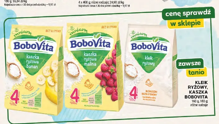 Kaszka ryżowa malina BoboVita promocja w Stokrotka