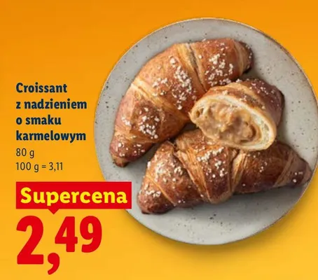 Croissant z nadzieniem o smaku karmelowym promocja w Lidl