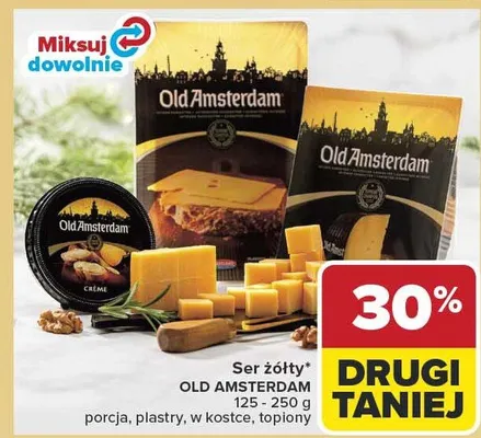 Ser żółty porcja, plastry, w kostce, topiony promocja w Carrefour