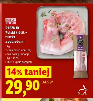 Tuszka z królika z podrobami Rzeźnik promocja w Lidl