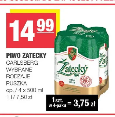 Piwo Zatecky Svetly Lezak 4-pak promocja w SPAR