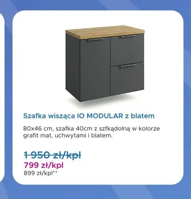 Szafka wisząca IO Modular z blatem promocja w Blu Salony Łazienek