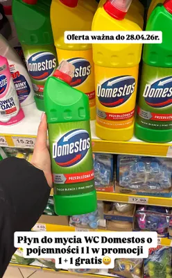 Płyn do mycia WC Domestos Przedłużona Moc Citrus Fresh promocja w Dino