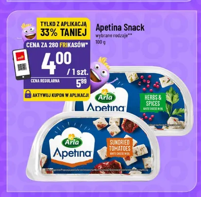 Ser Apetina Snack Herbs & Spices Arla promocja w POLOmarket