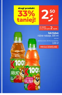 Sok Kubuś jabłko 100% promocja w Dealz