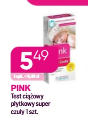Test ciążowy płytkowy super czuły Pink promocja w Drogerie Koliber
