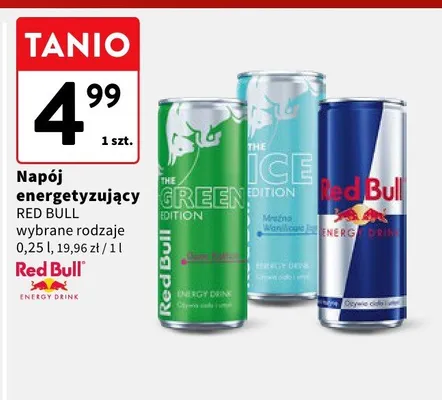 Napój energetyzujący Red Bull wybrane rodzaje promocja w Intermarche