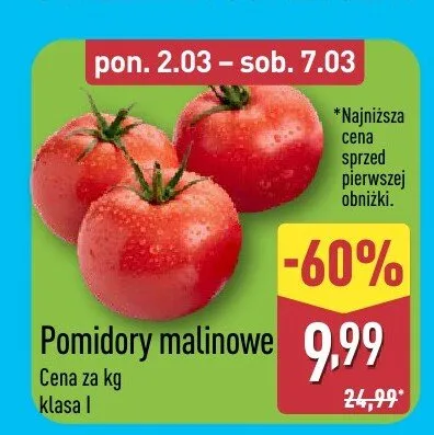 Pomidory malinowe Aldi promocja w Aldi