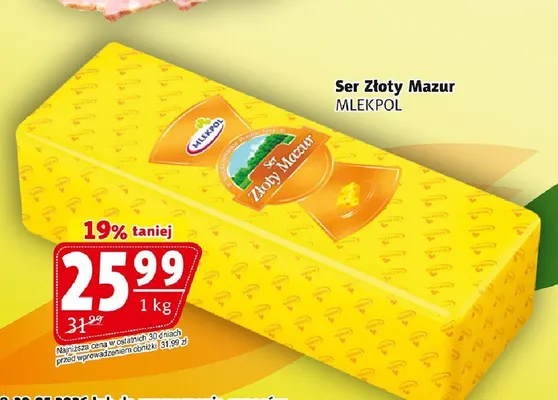 Ser Złoty Mazur Mlekpol promocja w Prim Market