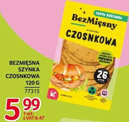 Szynka czosnkowa BezMięsna 120 g promocja w Selgros