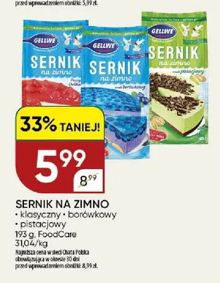 Sernik na zimno Gellwe klasyczny promocja w Chata Polska