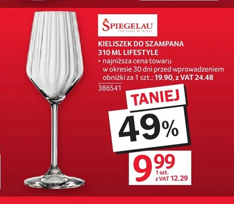 Kieliszek do szampana Spiegelau Lifestyle 310 ml promocja w Selgros