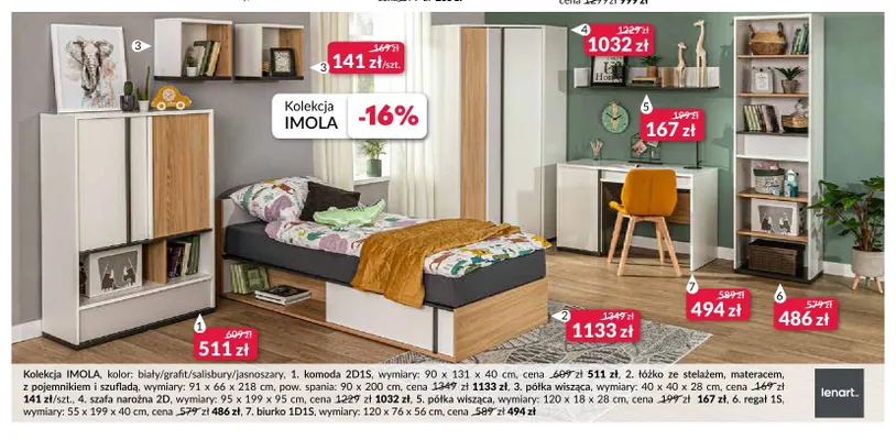 Biurko 1D1S Imola promocja w Salony Agata