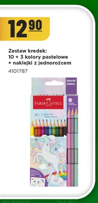 Zestaw kredek Faber-Castell 10 + 3 kolory pastelowe + naklejki z jednorożcem promocja w MR. DIY