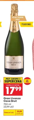 Wino musujące Gran Livenza Cava Brut promocja w Biedronka