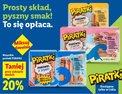 Parówki wszystkie rodzaje promocja w Lidl