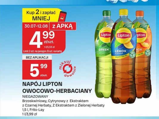 Napój herbaciany cytrynowy Lipton promocja w Chorten